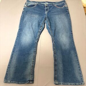 Seven7 Luxe Jeans Womens 24 Blue Denim Stretch Light Wash High Rise Bootcut Leg